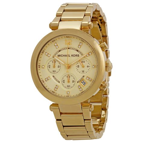 michael kors chronograph champagne dial.